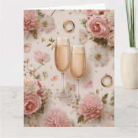 Toast au Champagne Romantique avec des Fleurs Élég