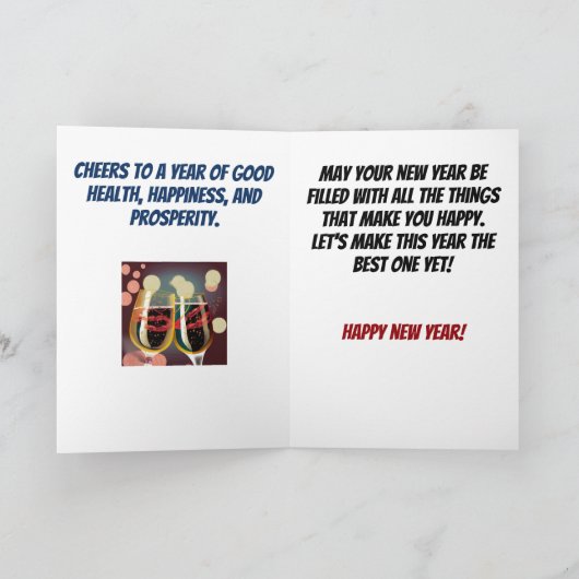 Carte Toast au Nouvel An (Intérieur)
