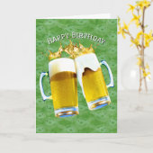 Carte Toast Bière Anniversaire Sur Poisson Design (Fleur jaune)