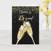 Carte Toast de Champagne du 25e anniversaire (Fleur jaune)