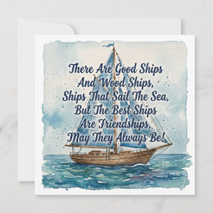 Carte Toast nautique proverbe de navigation amitié Ami