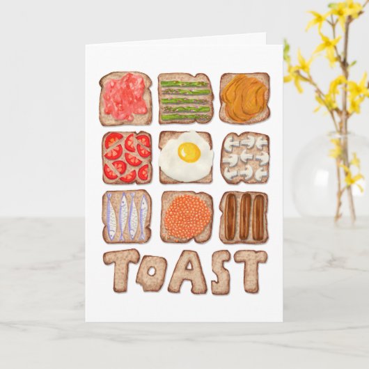 Carte Toast pour petit-déjeuner (Fleur jaune)