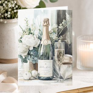 Carte Toaste au Champagne Élégant Moderne Joyeux Anniver