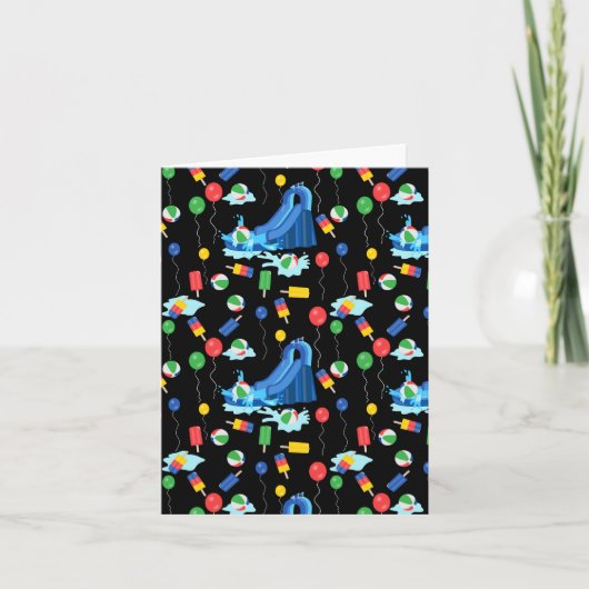 Carte toboggan pour enfants Summer Boy Girl Fun (Devant)