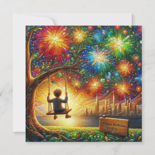 Carte ~ TOBY ~ Joyeux anniversaire ~ Fireworks ~ (Devant)
