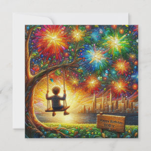 Carte ~ TOBY ~ Joyeux anniversaire ~ Fireworks ~