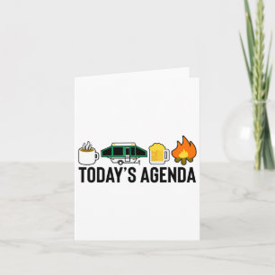 Carte Today's Agenda Camping Coffee Pop Up Camper Beer C