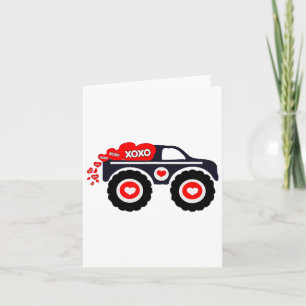 Carte Todd Monster Truck Mignon Saint-Valentin Xoxo Cœur