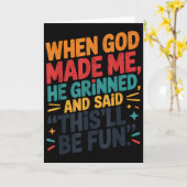 Carte Toddler Boy When God Made Me He Grinned Said Funny (Fleur jaune)