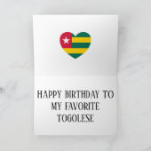 Carte Togo Drapeau patriotique Anniversaire (Intérieur)