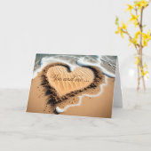 Carte Toi et moi écrivons dans le sable amour romance (Fleur jaune)
