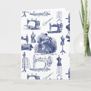Carte Toile à coudre vintage