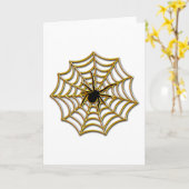 Carte Toile d'araignée de Halloween (Fleur jaune)