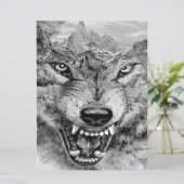 Carte Toile de loup vintage | Idée cadeau unique (Debout devant)