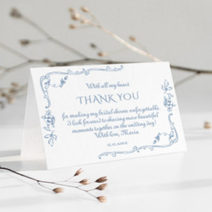 Carte Toile Elegant Vintage douche nuptiale merci