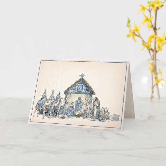 Carte Toile | Nativité Chinoiserie (Fleur jaune)