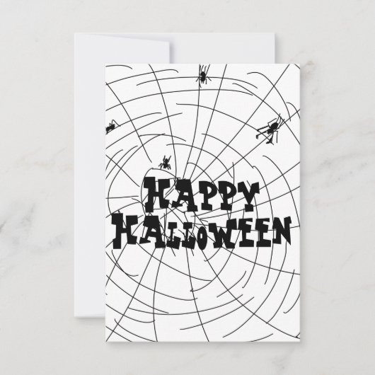 Carte Toiles d'araignée d'Halloween dessinées à la main (Devant)