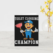 Carte Toilet Clogging Chamon Funny Plumber Humor Joke Da (Fleur jaune)