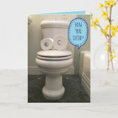 Carte Toilet With TP Eyes Asking 'How you doin' ?" (Fleur jaune)