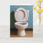 Carte Toilettes d'anniversaire dans une salle de bain ré (Fleur jaune)