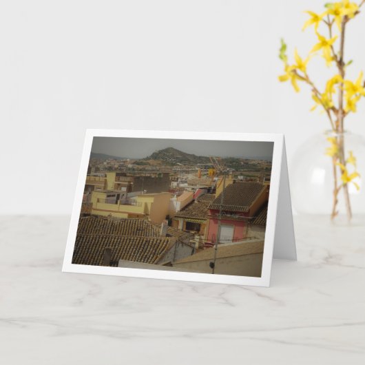 Carte Toits de la ville de Benisanó, Valence, Espagne (Fleur jaune)