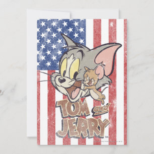 Carte Tom & Jerry avec le drapeau américain