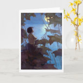 Carte Tom regarde la lune, Jessie Willcox Smith (Fleur jaune)