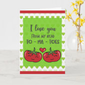 Carte Tomates de dessin animé drôles je t'aime (Fleur jaune)