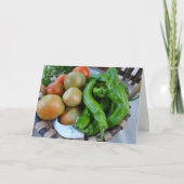 Carte Tomates et poivrons verts dans le panier (Devant)