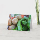 Carte Tomates et poivrons verts dans le panier (Devant)
