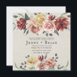 Carte Tomber dans l'amour | Rustic Bloom Carré Mariage<br><div class="desc">Elégant design floral automne inspiré par une brise automnale, cidre de pomme chaud et Thanksgiving. Rouille, or, pourpre, bordeaux et bleus des teintes roses, dahlias et begonias. Apportez les feuilles tournants, les chandails douillets et ce refroidissement nostalgique. Cette belle collection florale d'automne est parfaite pour toute célébration. De superbes motifs...</div>