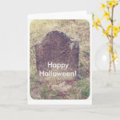 Carte Tombstone pour Halloween, Happy Halloween ! (Fleur jaune)