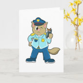 Carte Tomcat en policier avec uniforme et microphone (Fleur jaune)