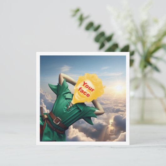 Carte Ton enfant en tant que Peter Pan volant haut, cont (Debout devant)