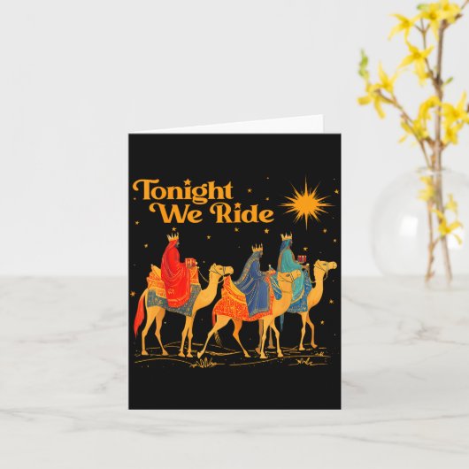 Carte Tonight We Ride Three Wise Christmas Nativity Chri (Fleur jaune)