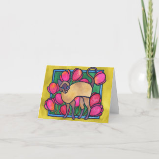 Carte Tonkinese et tulipes