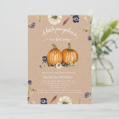 Carte tons d'automne citrouille baby shower (Debout devant)