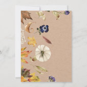 Carte tons d'automne citrouille baby shower (Dos)