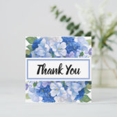 Carte Tons de Merci de fleurs bleues (Debout devant)