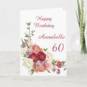 Carte Tons de rose blanc Peony Flower Joyeux anniversair (Devant)