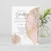 Carte Tons de terre naturels Mariage Abstrait (Debout devant)