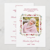 Carte Tons rose et rouge Botanique Floral Garland Photo (Devant / Derrière)