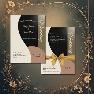 Carte tons terre simple boho chic mariage