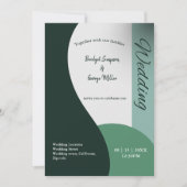 Carte tons verts sauge simple boho chic mariage (Devant)