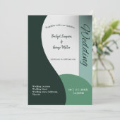 Carte tons verts sauge simple boho chic mariage (Debout devant)