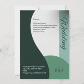 Carte tons verts sauge simple boho chic mariage (Dos)