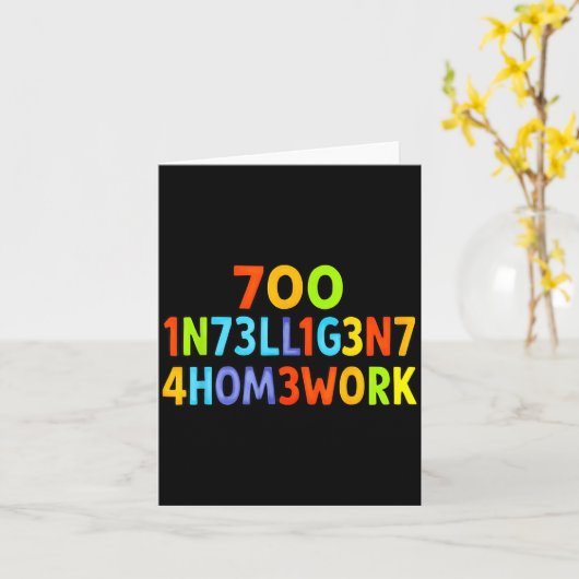 Carte Too Intelligent For Homework Funny School Kids Tee (Fleur jaune)