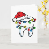 Carte Tooth Christmas Light Santa Hat Dentist Dental Hyg (Fleur jaune)