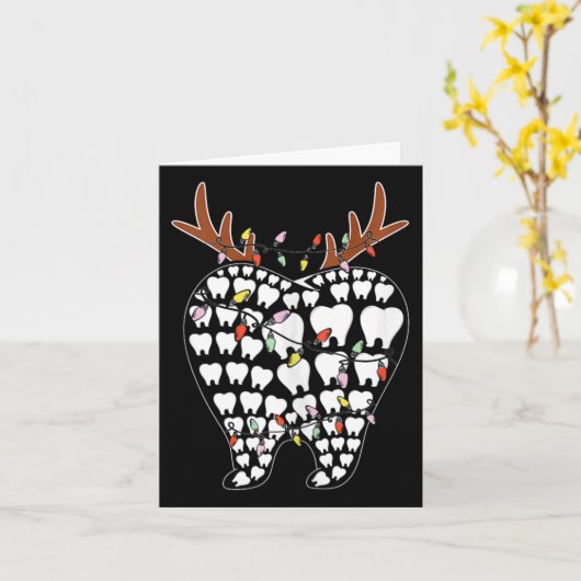 Carte Toothmas Tooth Père Noël Reindeer Noël Dentiste No (Fleur jaune)