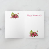 Carte Top chapeau et fleurs, Joyeux 25e anniversaire (Intérieur)